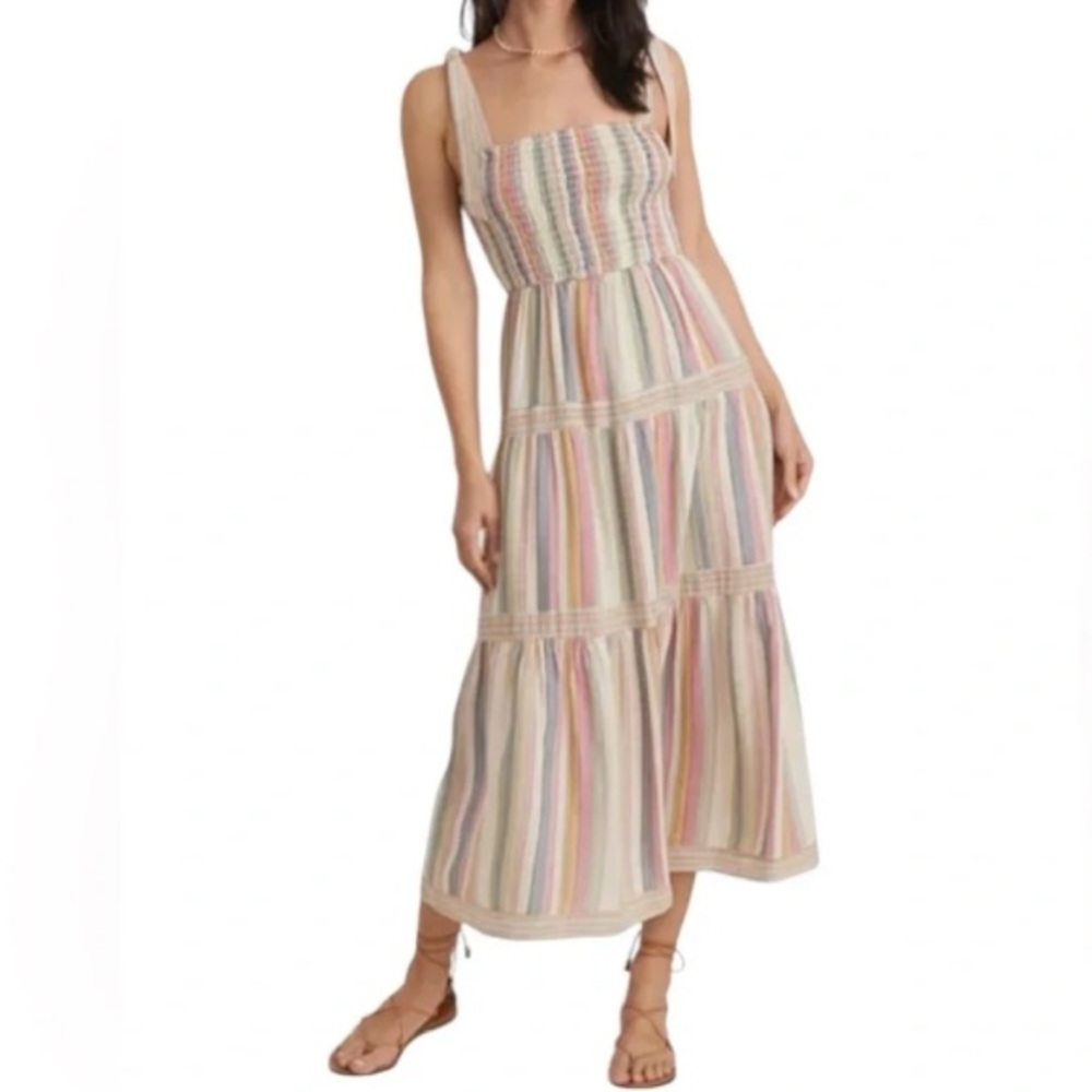 Marine Layer Selene Smocked Tiered Maxi Dress
